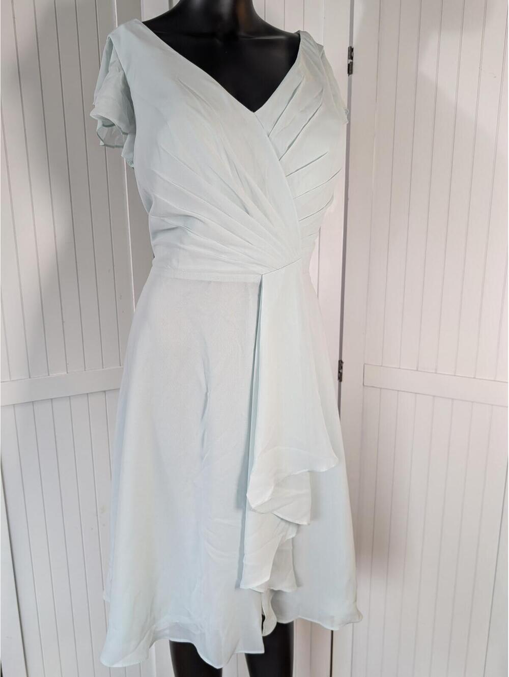 NWT JJ's House Lubaika Sage Green Chiffon Dress US 16W Bridesmaid Formal